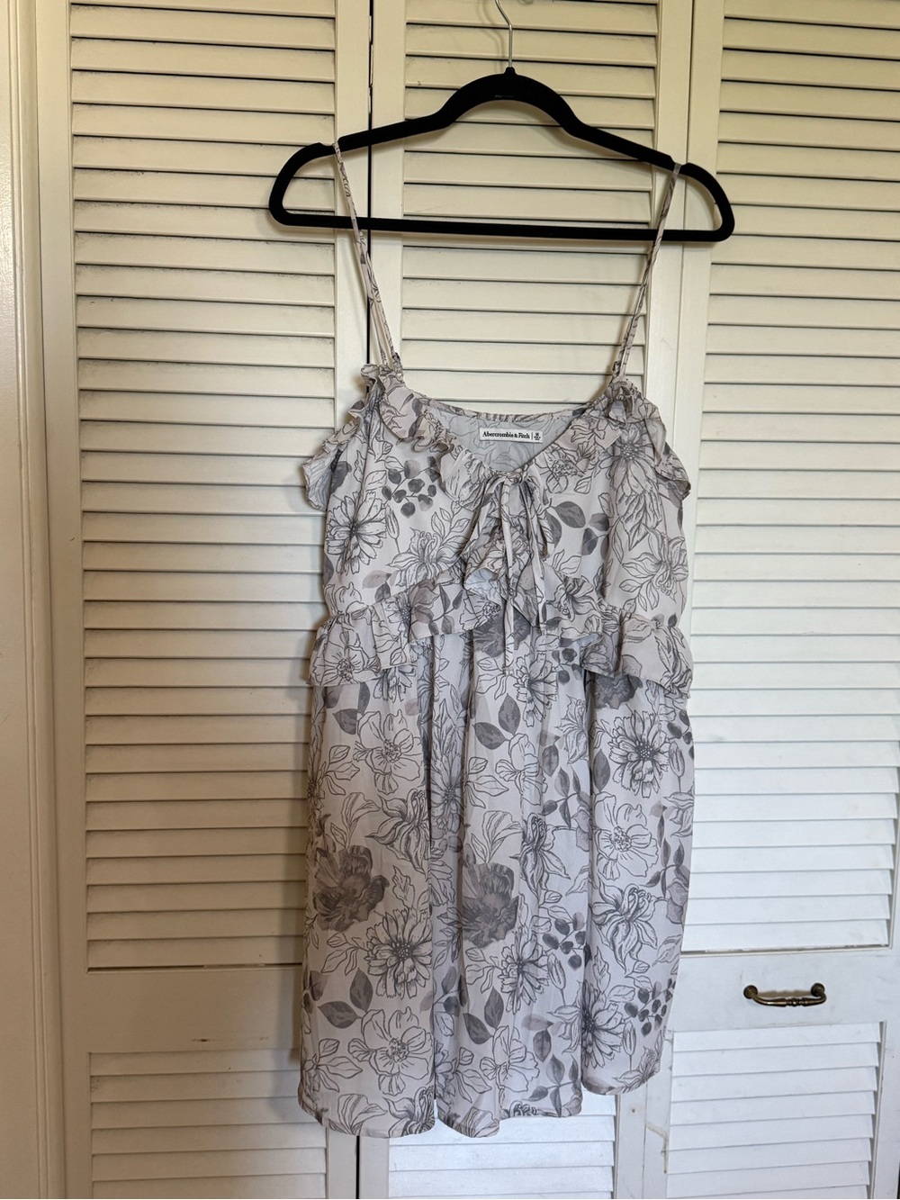 Abercrombie & Fitch Floral Ruffle mini dress - Light Gray